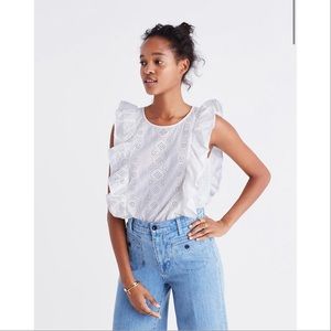 💥 SALE | Madewell Eyelet Ruffle Tank Top